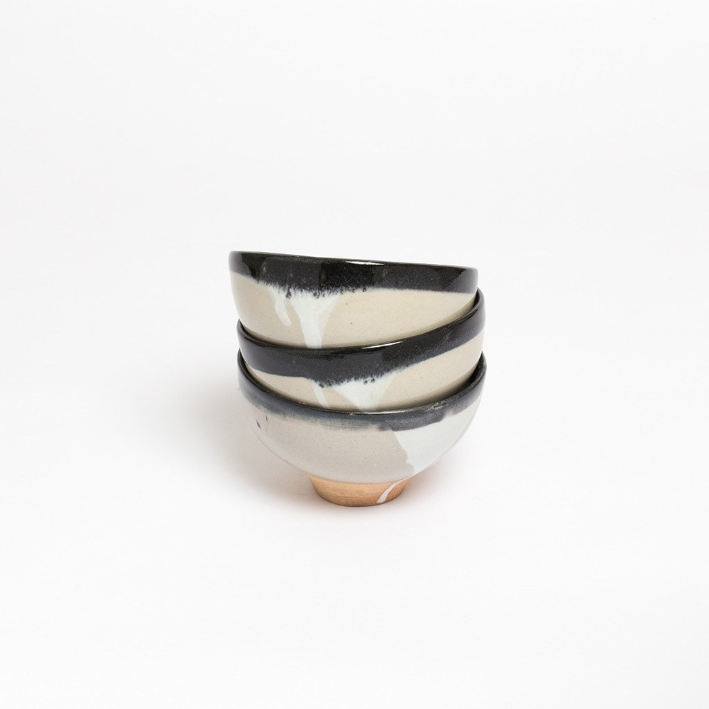 Claymen Ceramic Bowl with Dripping Glaze stack