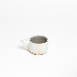 Claymen ceramic broad cup tri handle