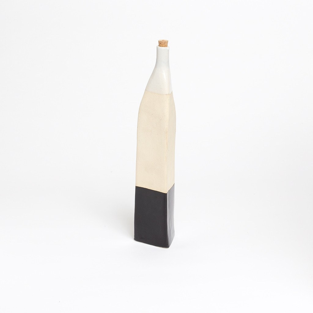 Ceramic Tall Bottle Triangular