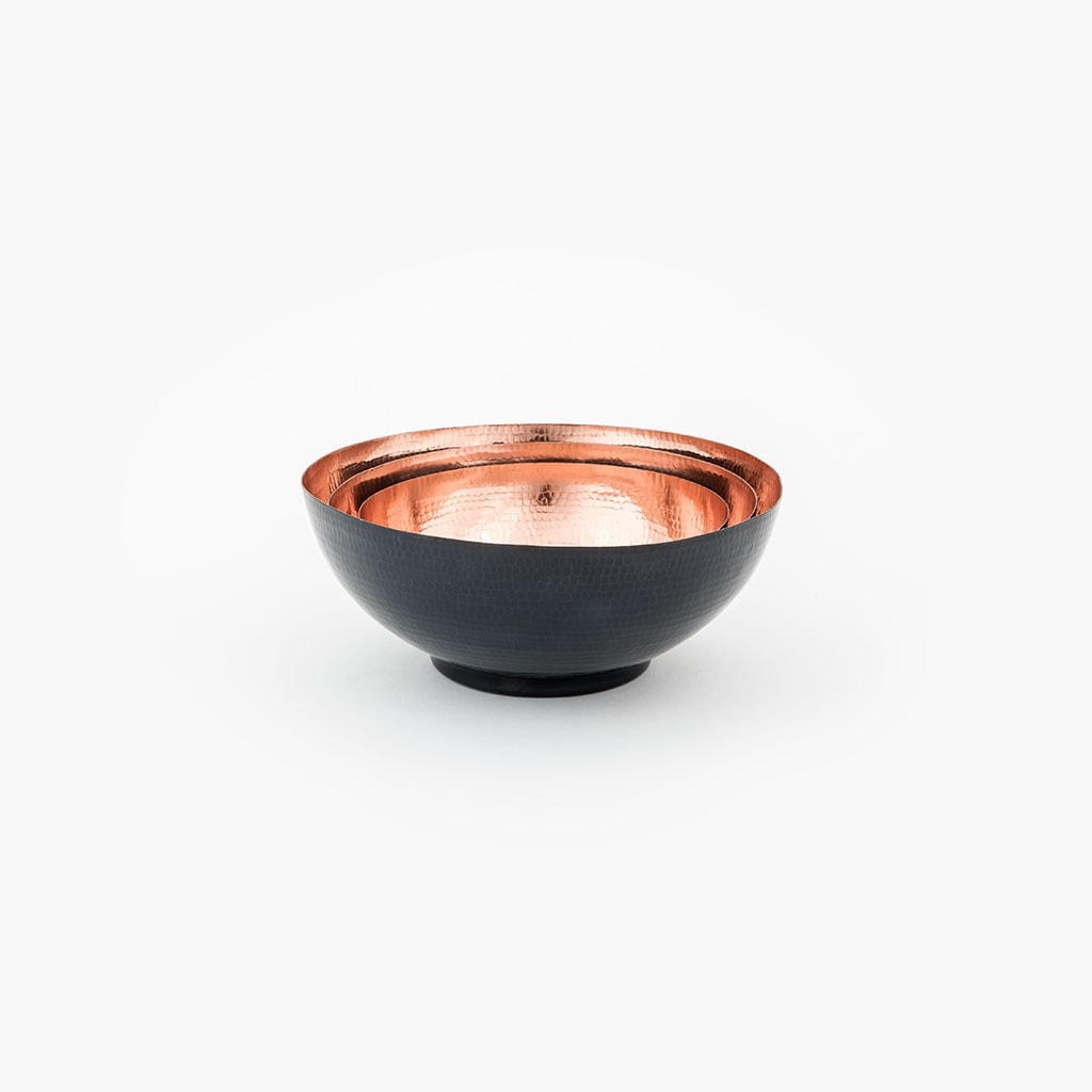 Hammered Copper Nesting Bowl Small Decorative Stacked