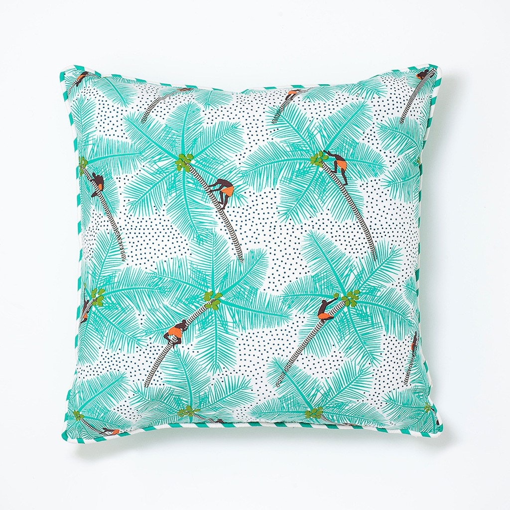 Cushion Mint Coconut Palm Print Safomasi 